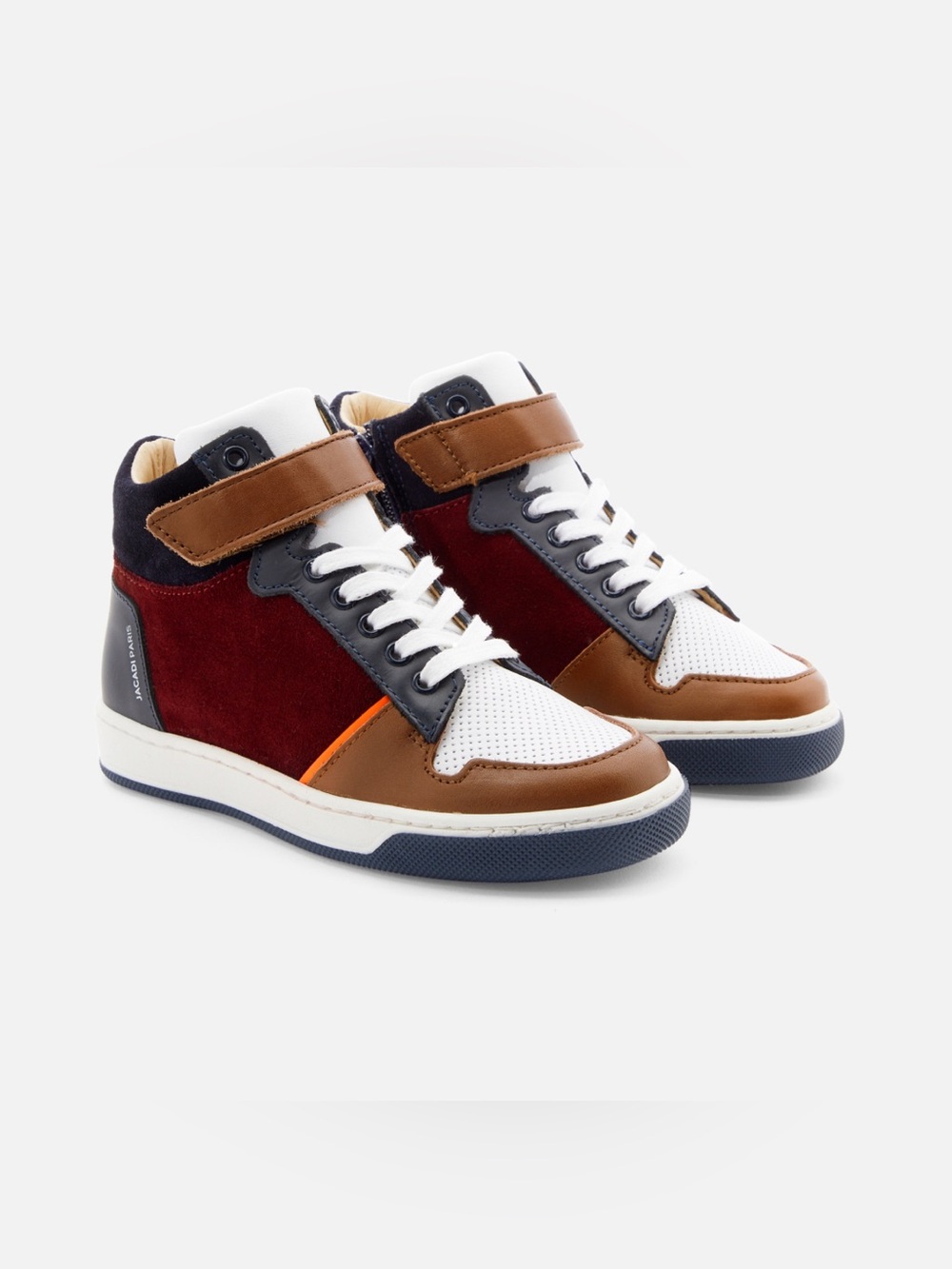 Jacadi Boys High Top Trainers – Caviar Bordeaux. Size 25